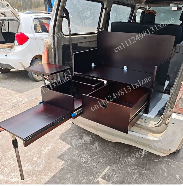 Car trunk cabinet coffee car lemon tea stall pizza mobile stall camping self-driving cooking pull table