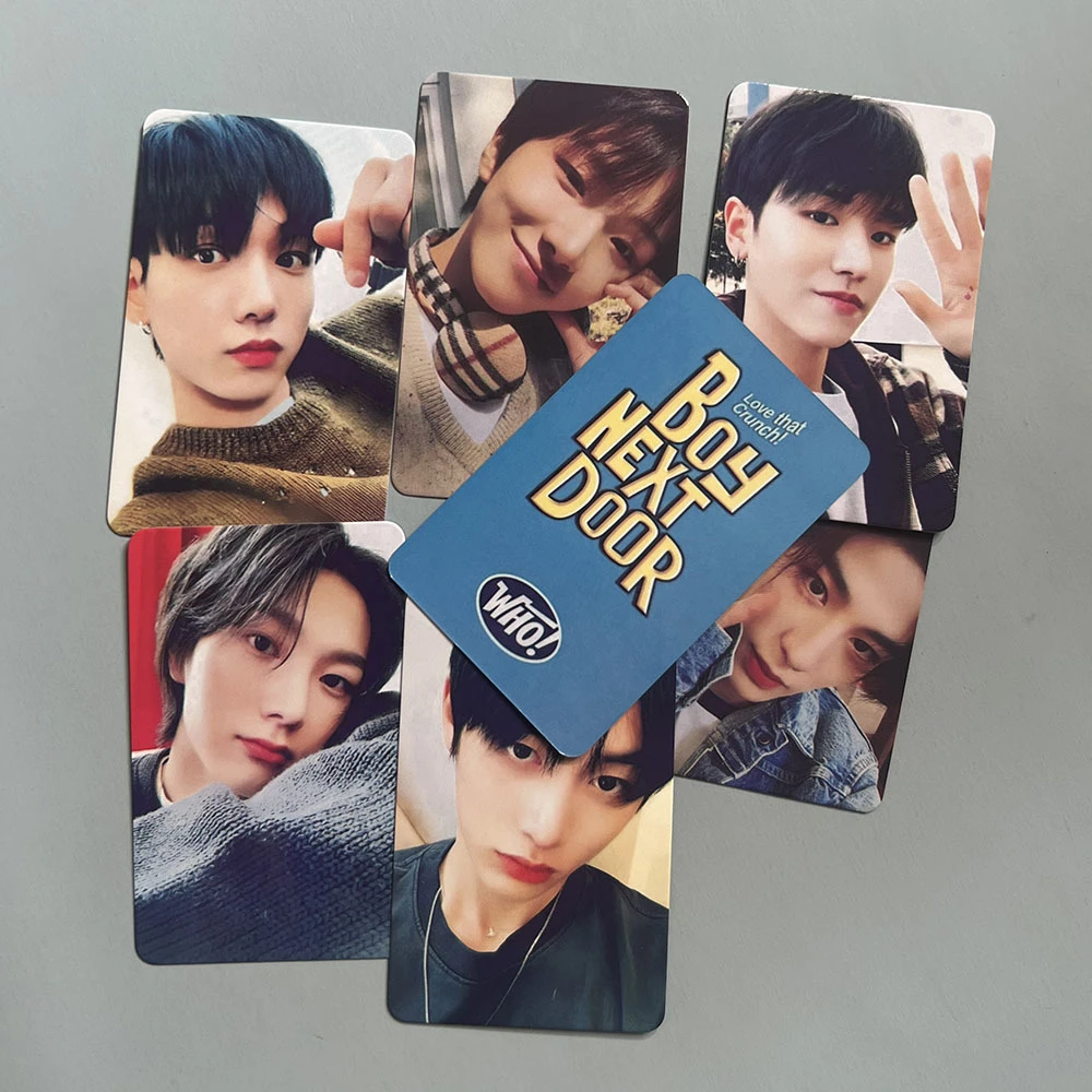 6Pcs/Set KPOP BOYNEXTDOOR Who Album Photocards SUNGHO RIWOO JAEHYUN LEEHAN TAESAN LOMO Cards Two-Sided Postcard Fans Collection