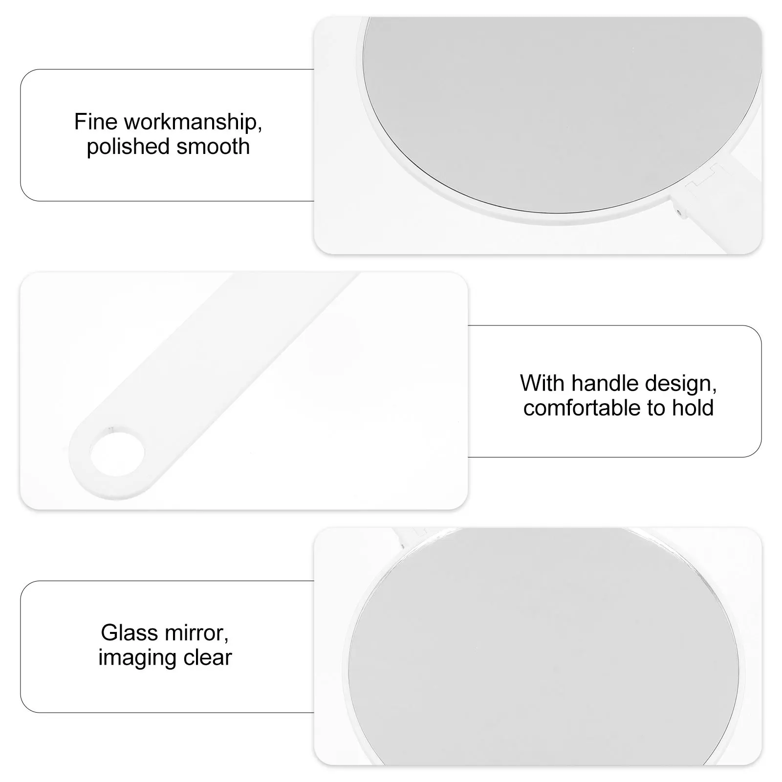 กระจกตั้งโต๊ะพร้อมขาตั้ง กระจกแต่งหน้าแบบมีด้ามจับ กระจกพกพาขนาดเล็กแบบพับได้
