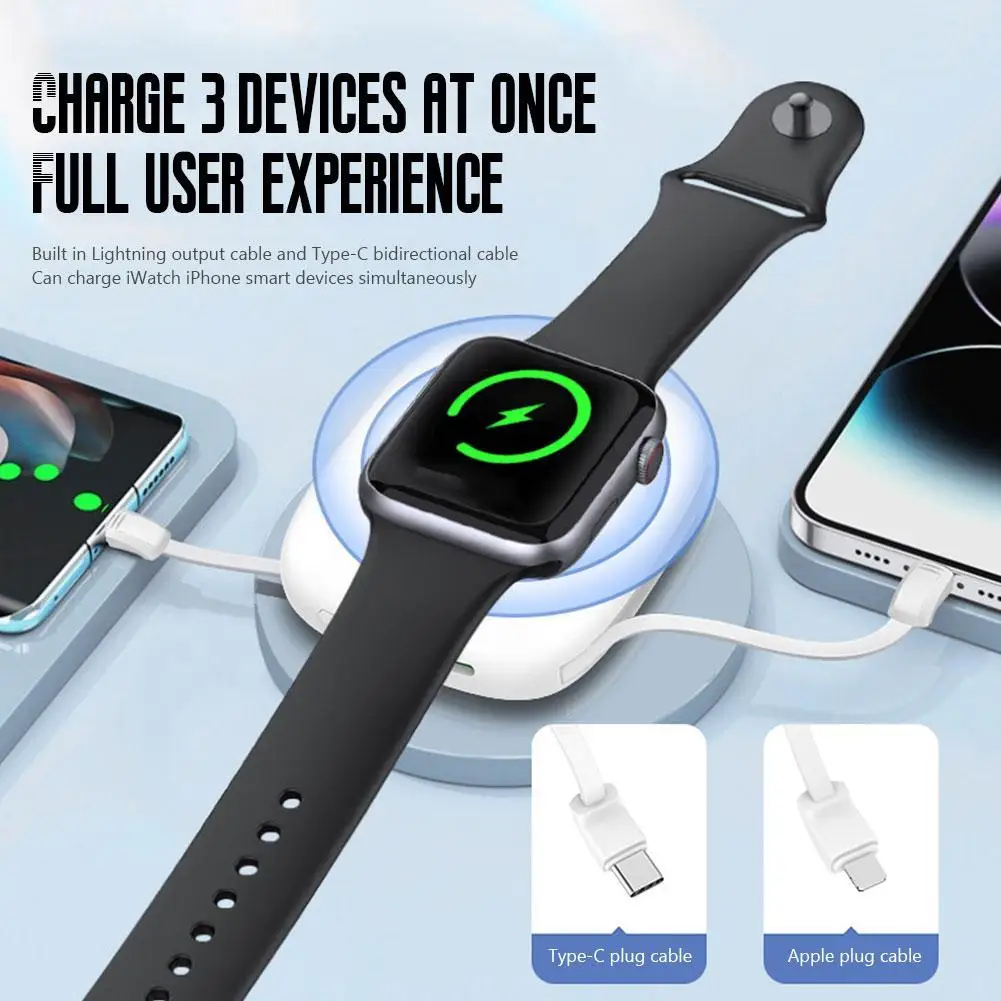 Mini Watch Charging Treasure Magnetic Fast Charge Comes With Two Lines FOR Iwatch Portable Mobile Power Portable Power Supply