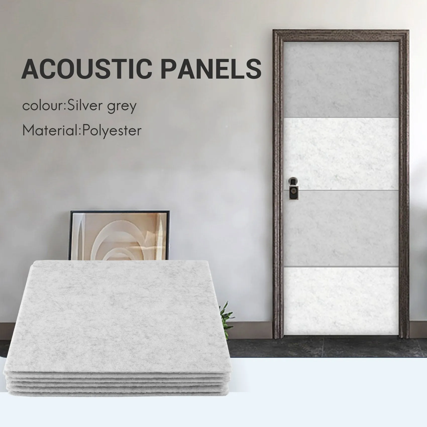 6PCS Acoustic Absorption Panel 12 inch x 12 inch x 0.4 inch Sound Proof Padding for Echo Bass Isolation