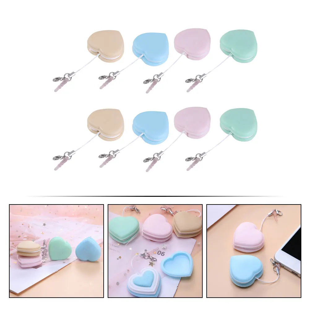 

8pcs Cute Heart Design Screen Wipes Portable Phone Cleaner Mixed Color Silicone Lens Cleaning Cloths For Glasses Mobile Dust