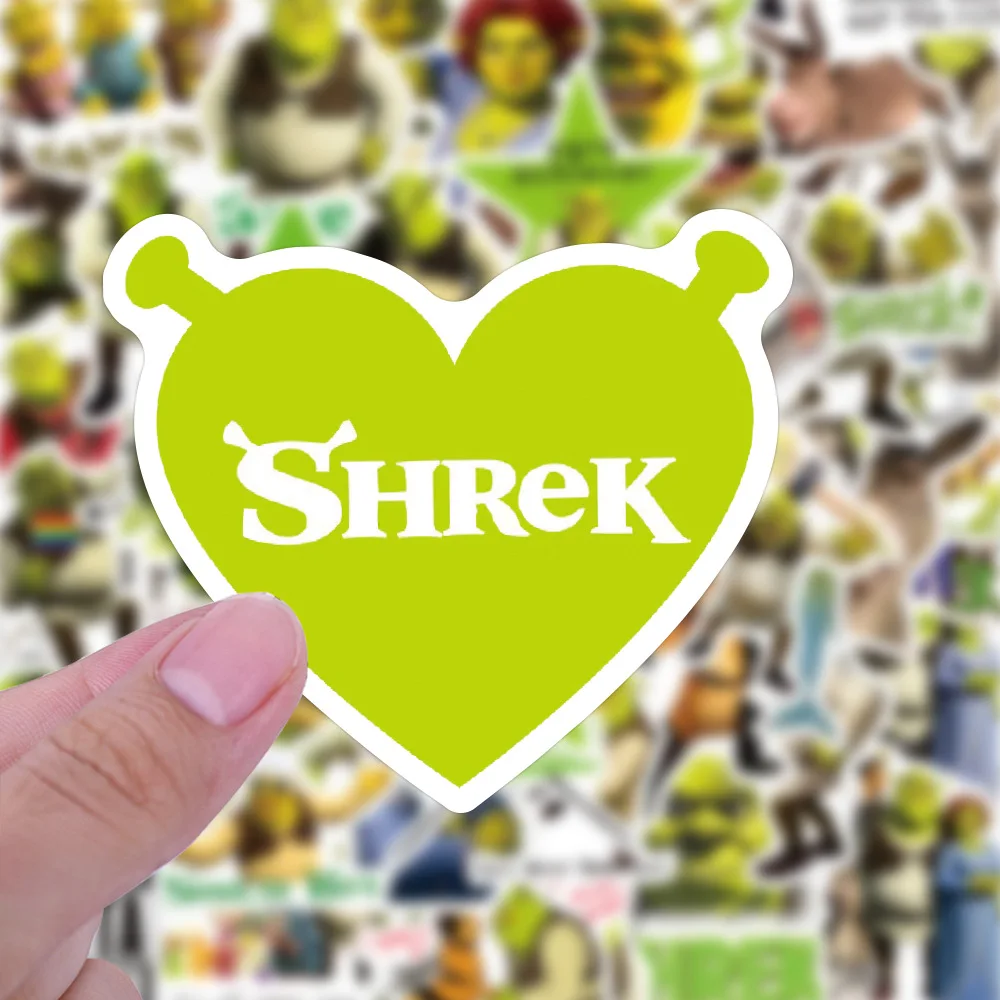 Pegatinas de dibujos animados de Disney, calcomanías de dibujos animados de monstruo Shrek, calcomanías de decoración DIY para motocicleta,