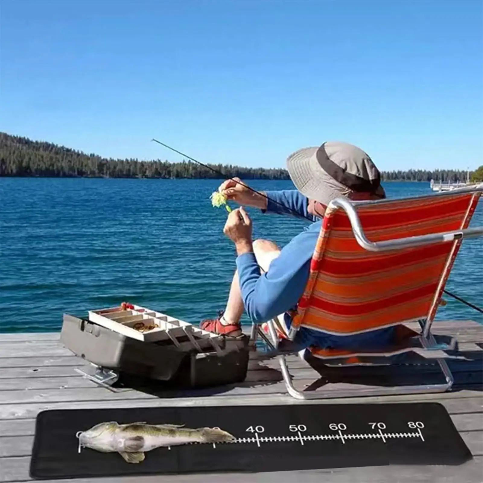 鯉釣り着陸マットポータブル折りたたみ釣り測定スケール魚用品海岸アウトドアアクティビティ海水川