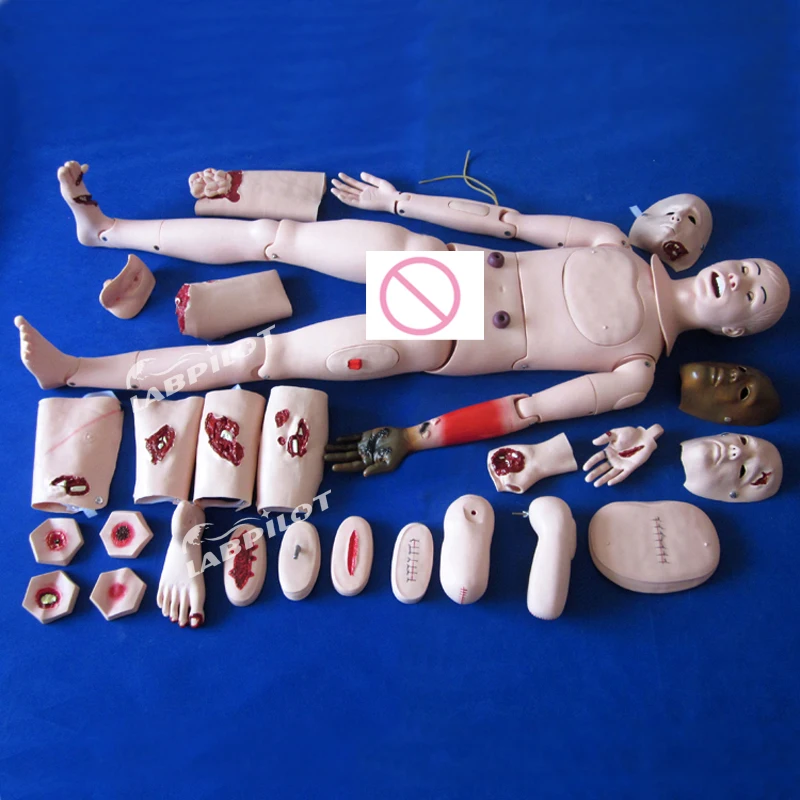 Advanced Trauma Manikin,Full Body Simulation Injuriy Nursing Dummy  Patient Care Mannequin