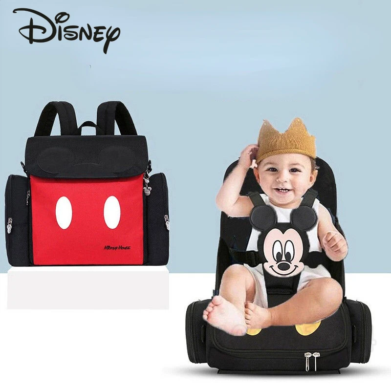 Disney Mickey Original New Diaper Bag Backpack Multifunctional Baby Bag Cartoon Cute Fashion Baby Diaper Bag Large Capacity