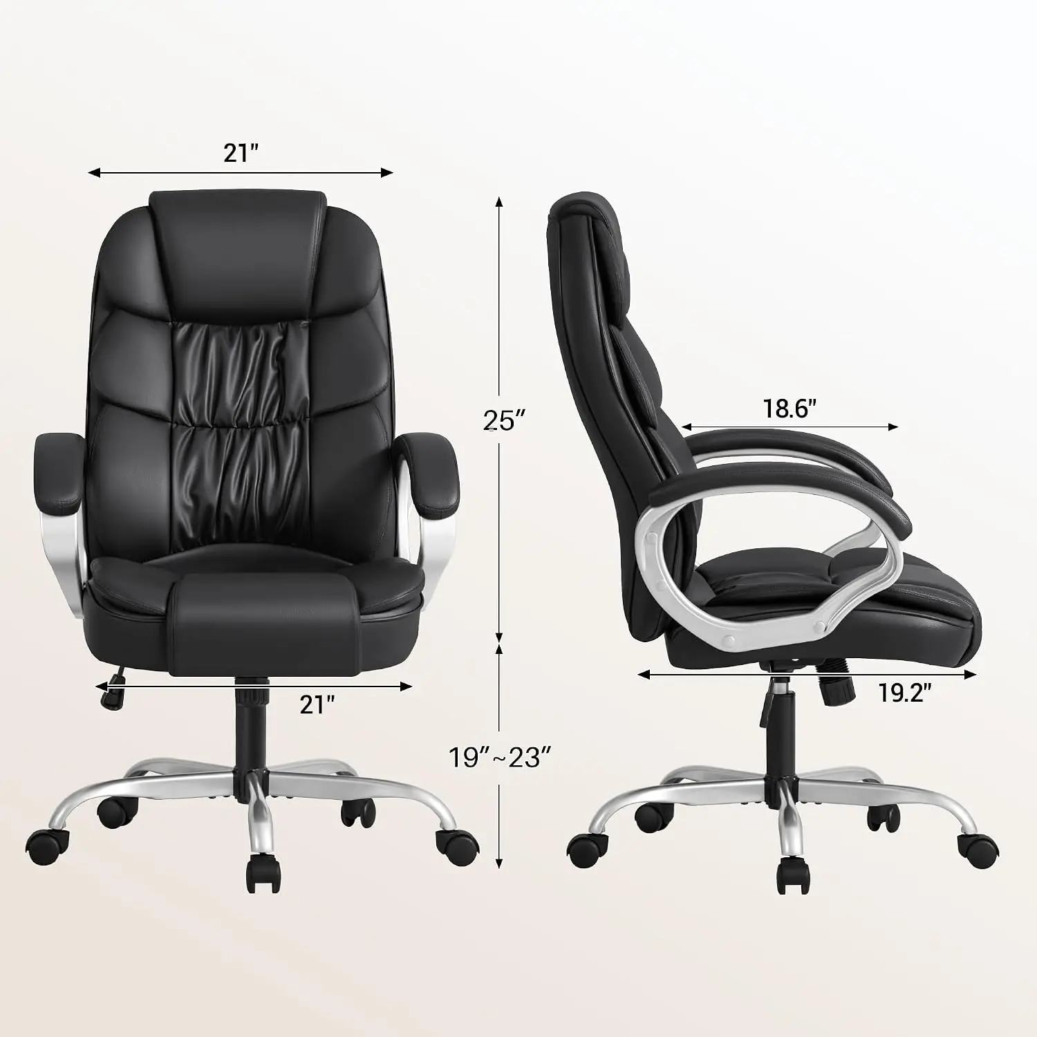 Office Chair High Back Computer Desk Chair, PU Leather Adjustable Height Modern Executive Swivel Task Chair with, Customized