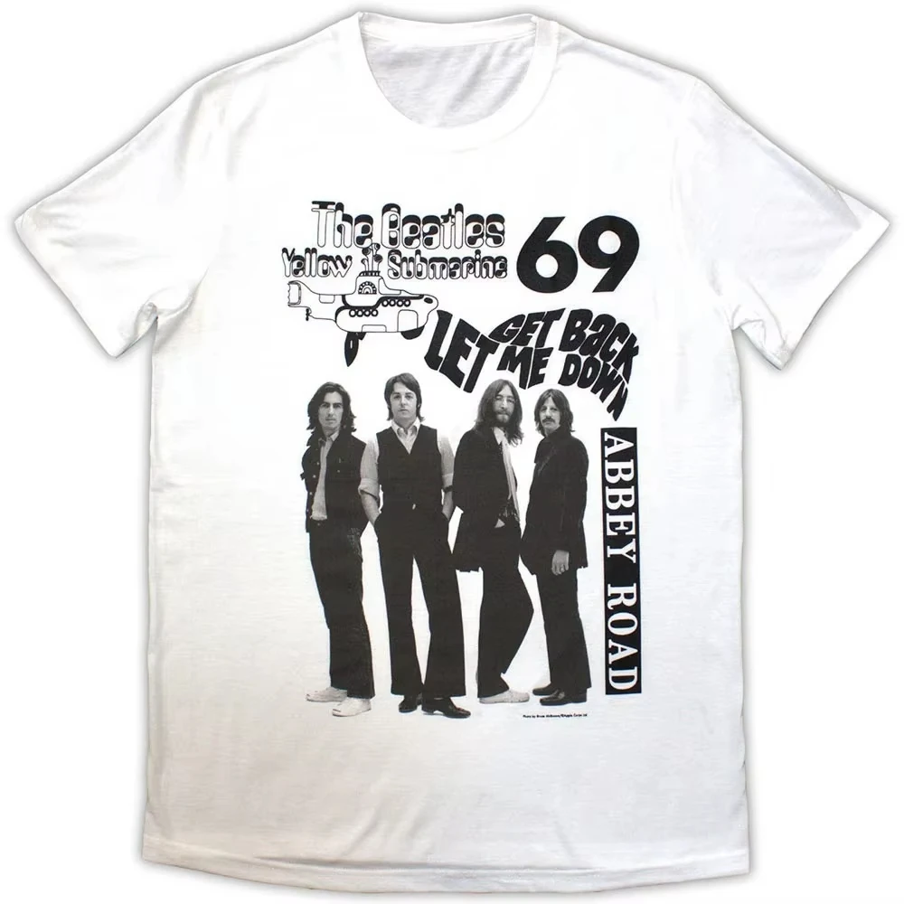 

Men's Beatles 1969 Cotton T-Shirt Y2K New 2026 Oversized Heavy cotton Harajuku Retro Street wear