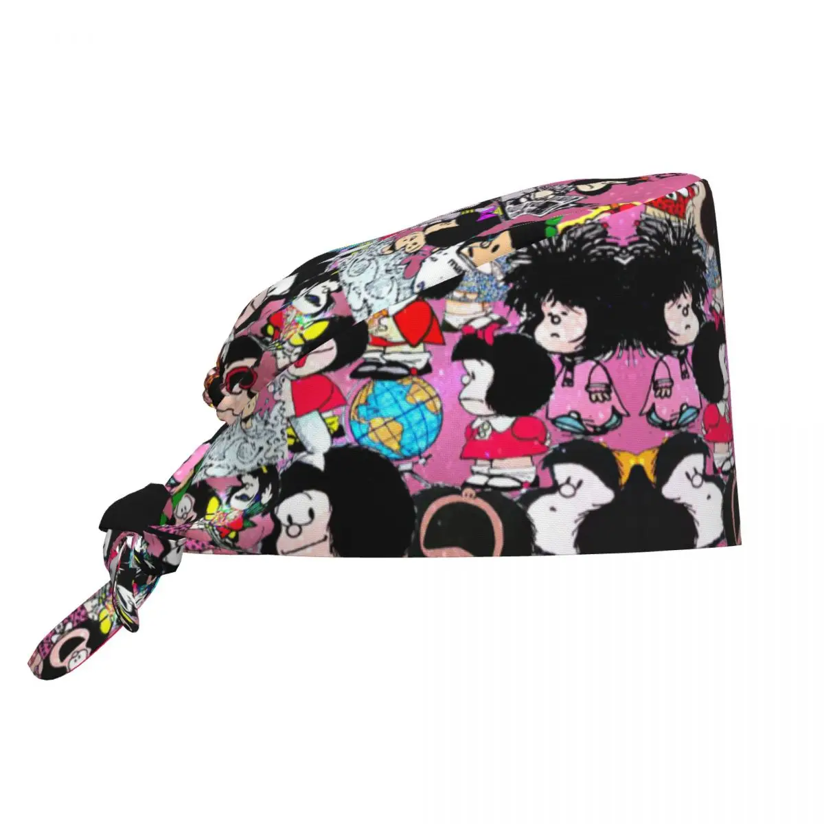 

Funny Mafalda Collage Cleaning Working Cap Comfortable Men Women Quino Comic Scrub Cap Surgicals Hat Nurse Scrubs Hat Nurse
