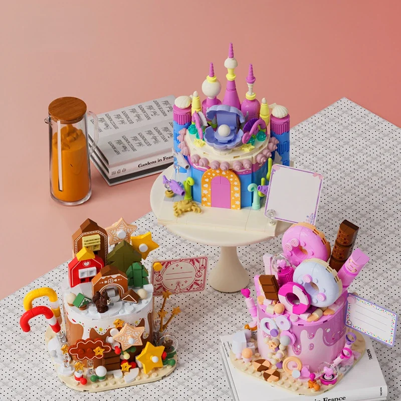 

JK5636-36Cake dessert building block model puzzle small particle toy boy girl three-dimensional puzzle