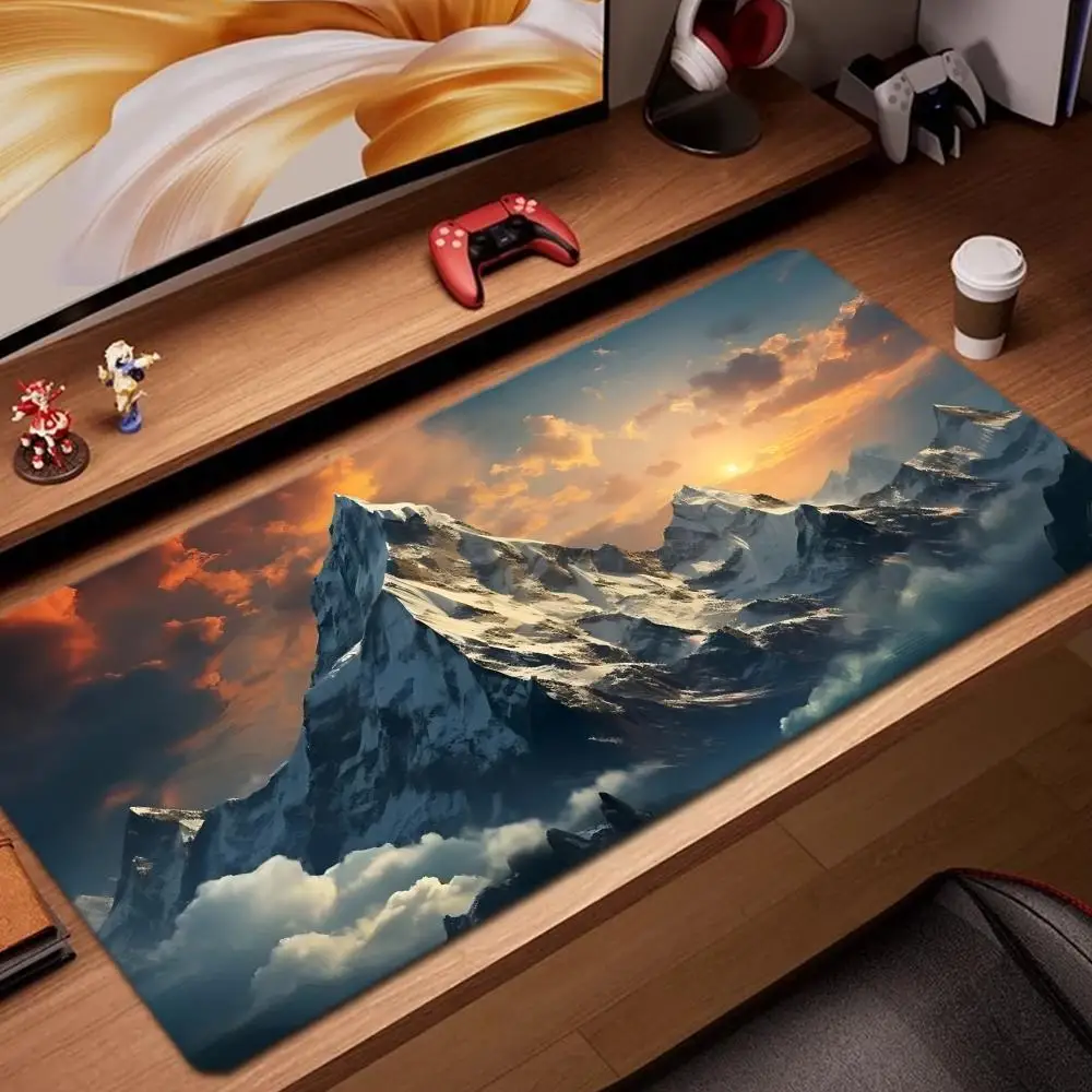 

Mountain Clouds Art Mouse Pad Game Accessories keyboard pad XXL large locking edge 900X400 mm table mat Gaming mousepad