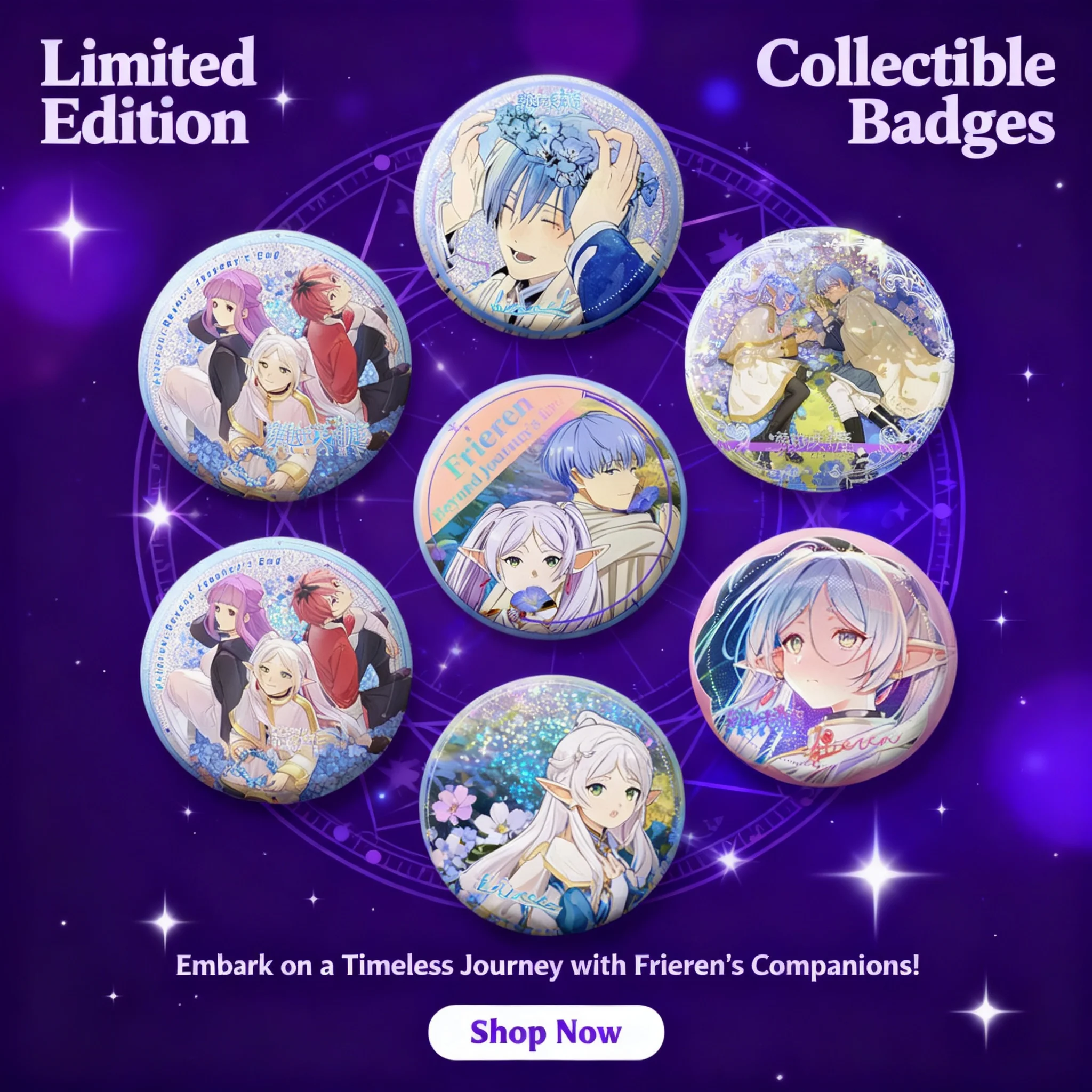 

Frieren Himmel Anime Pin Badge Metal Enamel Lapel Brooch Gift for Fans Collection Merchandise Cute Cartoon Character