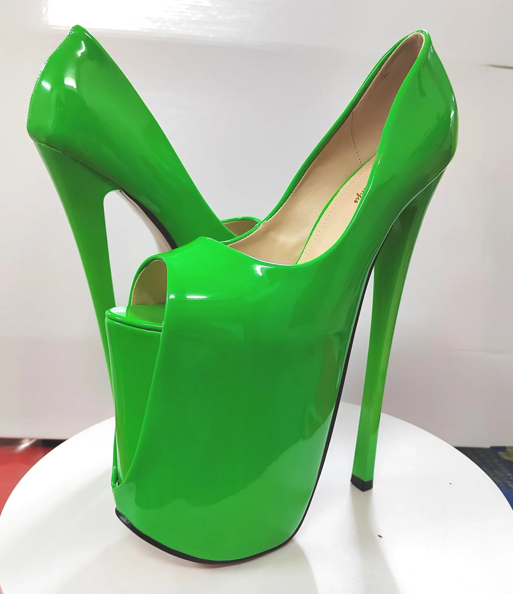 Loslandifen Women Platform Pumps Patent Leather 5