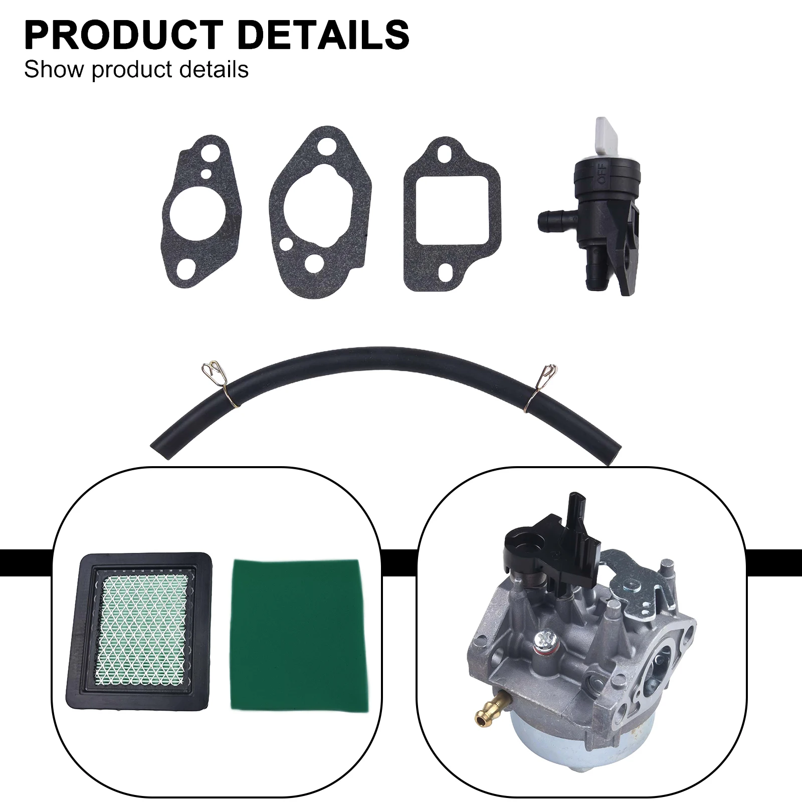 OEM Replacement 16100-Z9L-811 Carburetor with Air Filter and Gasket Kit for Honda GCV170LA GCV200LA HRN216 HRX217