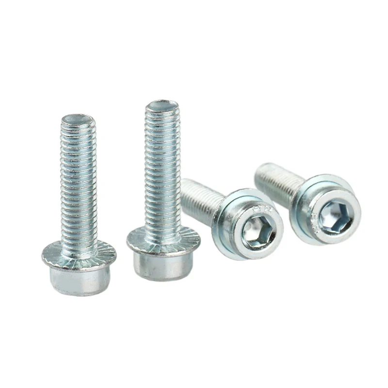 

M3 M4 M5 M6 M8 M10 8.8 Grade Carbon Steel Inner Hex Flange Screws Toothed Anti Slip Integrated Flange Bolts