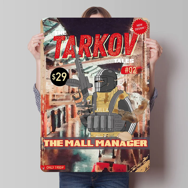 Tarkov Tales Killa V2 Printed Poster Customized Wall Art Retro Vintage Metal Tin Signs for Home Desk Decor Custom Plate House