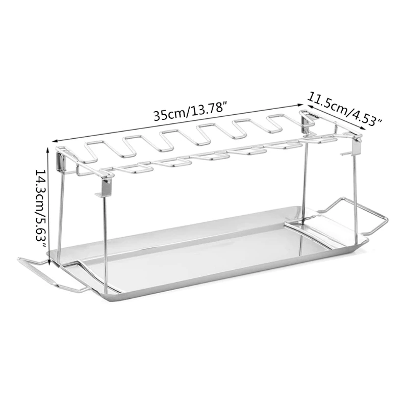 Wsnd Kip Been En Vleugel Rek Voor Grill Roker Oven Gemakkelijk Te Gebruiken 14 Slots Kip Been Rack Vleugel Rek kip Drumstick Houder