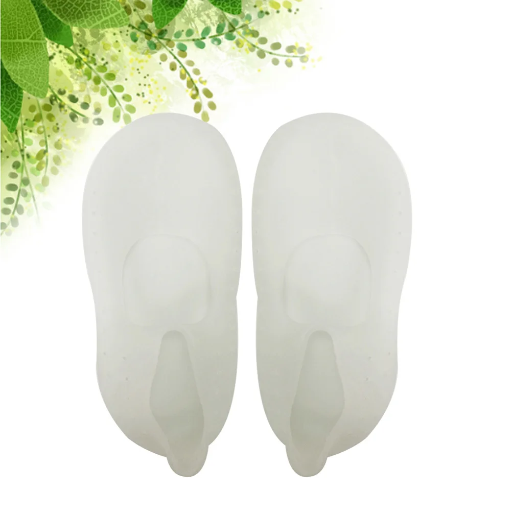 シリコーンボートソックス ホワイト サイズ L 非毒性ジェル ひび割れたかかとの痛みを軽減 滑り止め 再利用可能 洗える フットケアツール
