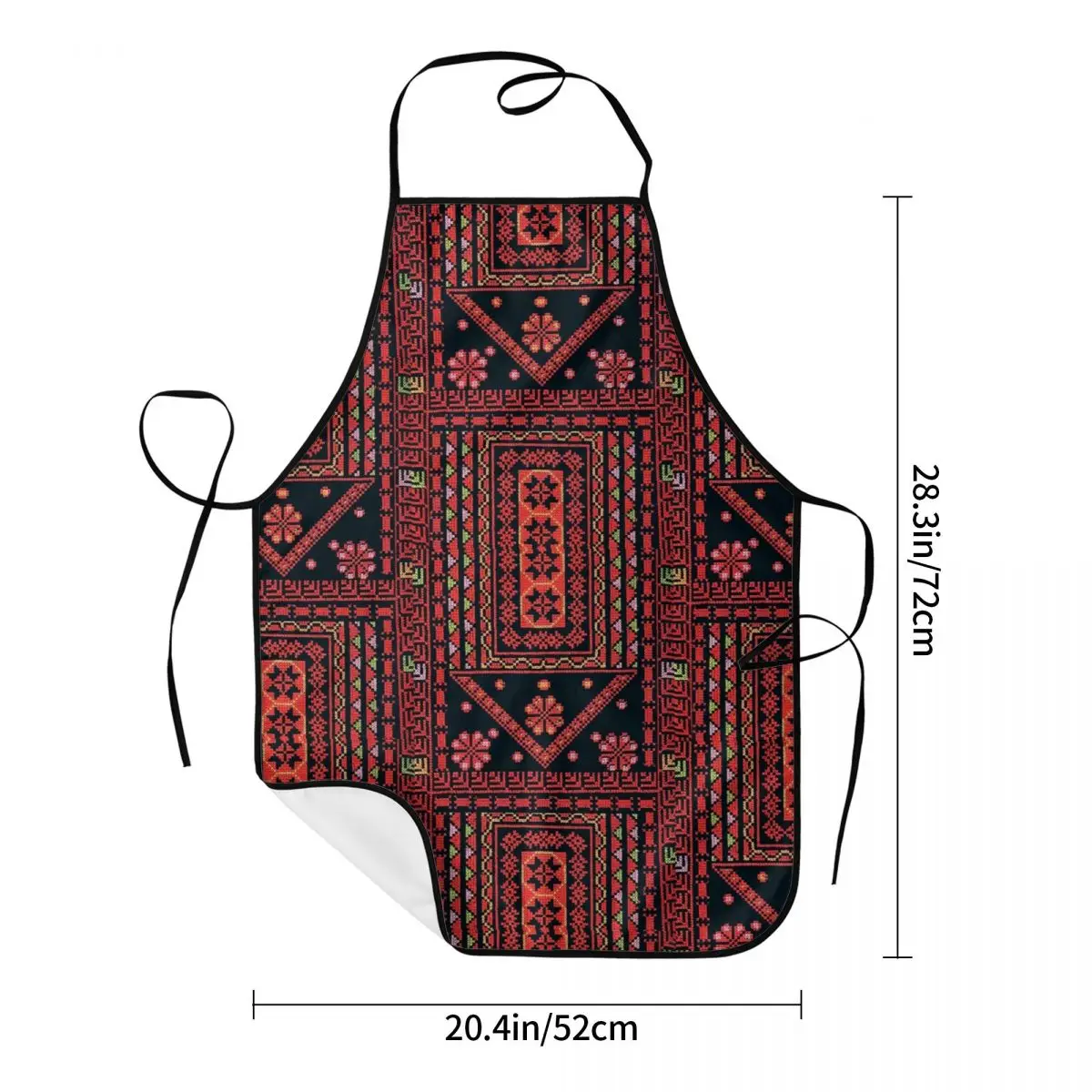 Custom Three Flowers Palestinian Embroidery Apron for Women Men Bib Palestine Tatreez Art Cooking Kitchen Tablier Cuisine Chef