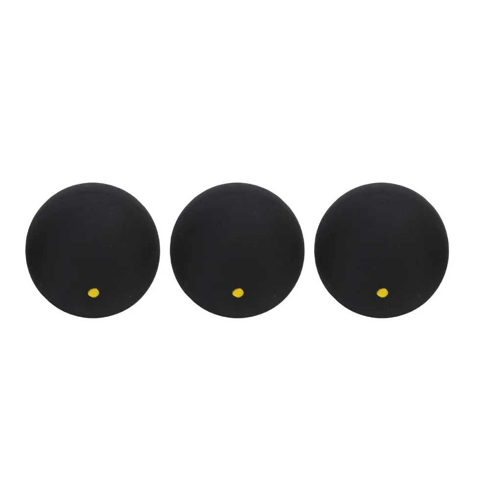 3PCS Slow Speed Squash Ball Set Low Bounce Rubber Single Dot Squash Ball Stable Yellow Dot Squash Ball Combo Set Club Training
