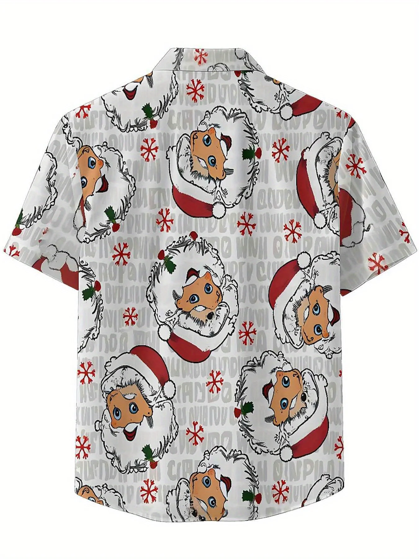 Kemeja Hawaii Ukuran Besar Pria Pola Tema Santa Klaus, Atasan Fashion Musim Panas Baru, Pakaian Jalanan Hip Hop Rock