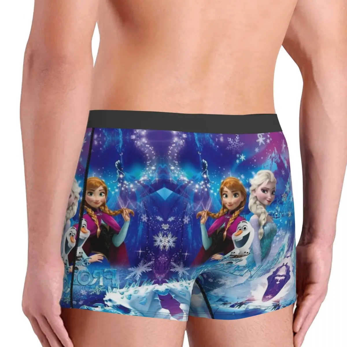 Personalizzato Cool Frozen Cartoon Movie Boxer Pantaloncini Mutandine Mutande da uomo Traspirante Kawaii Princess ElsaAnna Slip Intimo