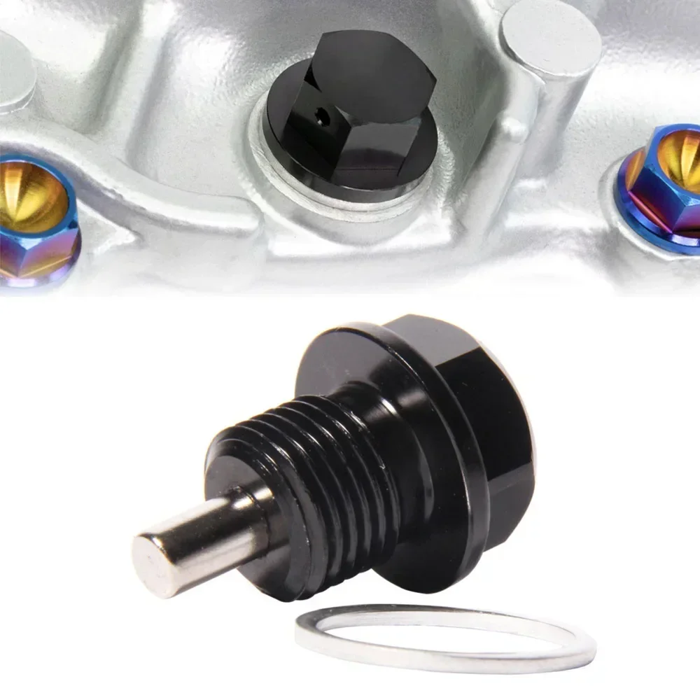 Aluminum Magnetic Oil Sump Drain Plug Bolt M12*1.25 M12*1.5 With Washer Gasket Car Engine Oil Drain Screw Auto Parts