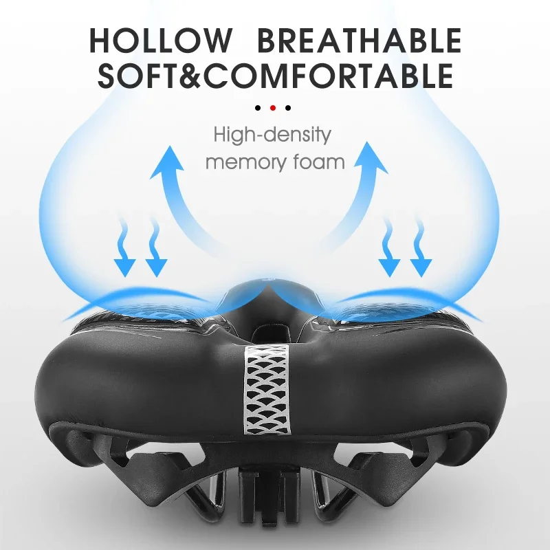 WEST BIKING Gel Comfort Bicycle Saddle Soft Shock Absorbing MTB Mountain Road Bike Saddle Breathable Hollow Cycling Cushion Seat