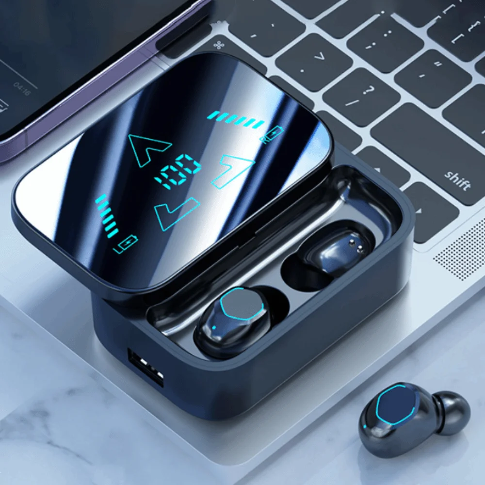 

LED Display Wireless Bluetooth Earphones Low Latency Waterproof Bluetooth Headset Stereo Bass Bluetooth Headphone