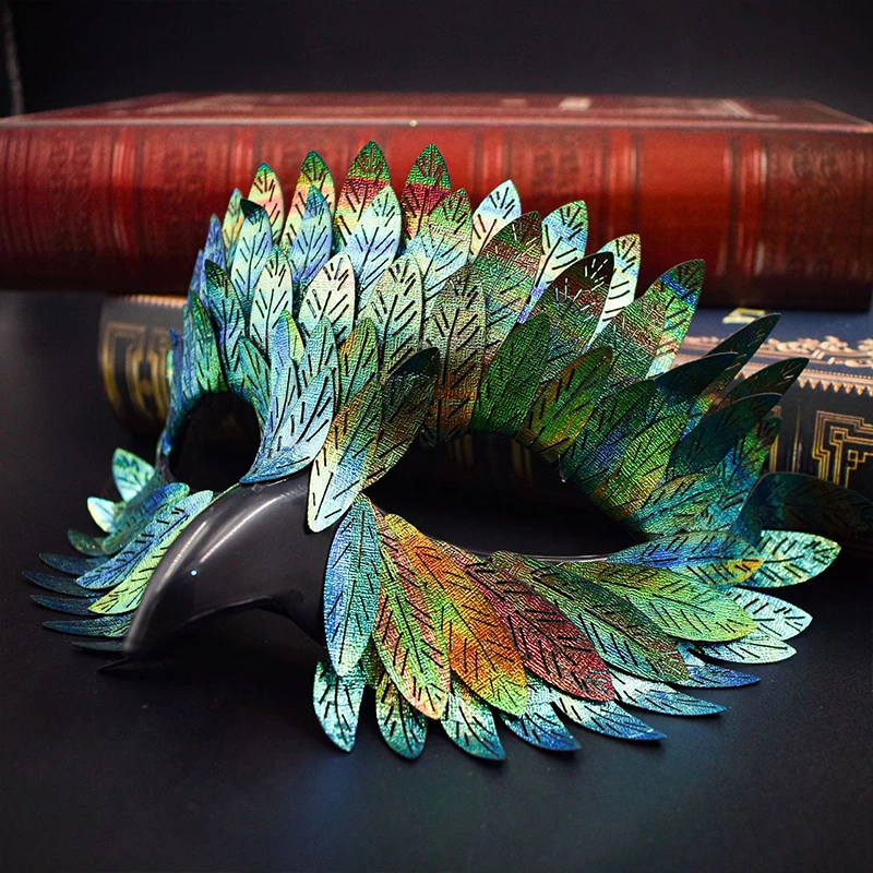 Máscara de águila con pico de pájaro, disfraz de pluma de búho, máscaras de animales de media cara, mascarada, Halloween, Carnaval, disfraz de fiesta de Purim, accesorios