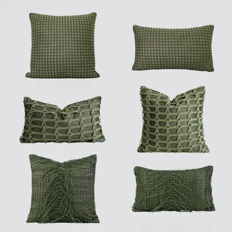 30x50/50X50CM Green Throw Pillow Cover Luxury Knit Stamping Waist Cushion Cover Decor Home Decorative Pillowcase