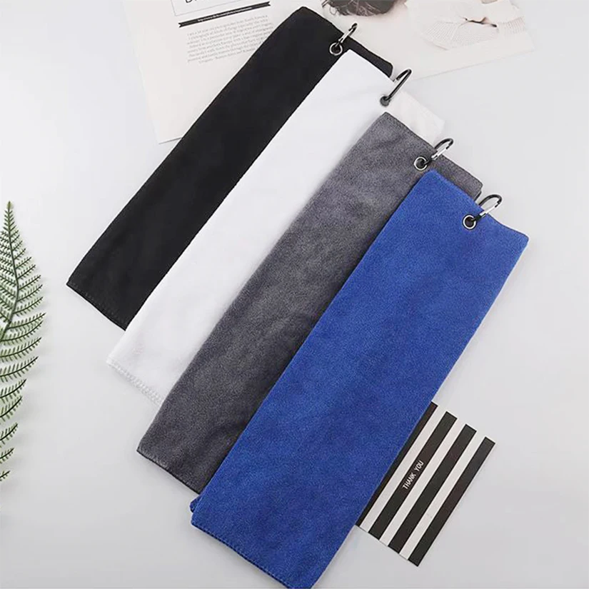 Microfiber Golf Towel 40X40cm Golf Towel Hook and Loop Fastener The Convenient Golf Cleaning Towel Black Grey Blue White New