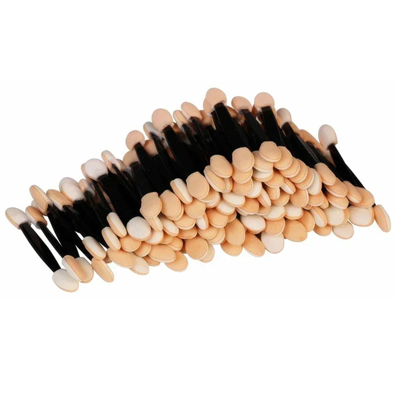 50/100PCS Disposable Eyeshadow Brushes Make up Dual Sided Sponge Nylon Sets Eye Shadow Brush Applicator For Cosmetic Makeup