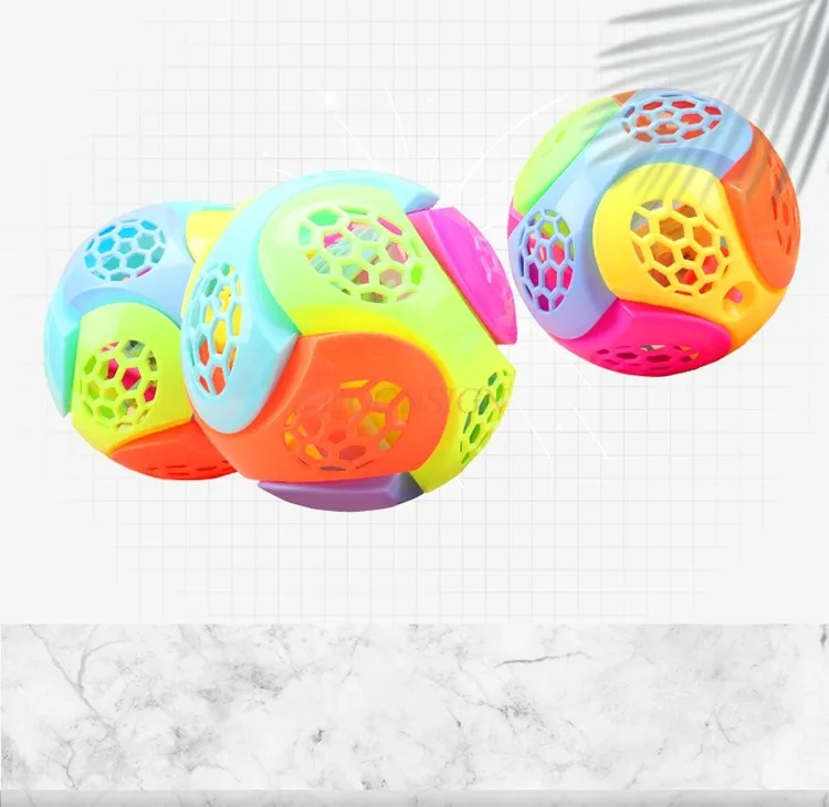 Rompecabezas para niños, conjunto luminoso, pelota que rebota, pelota que rebota elástica con música, bola rodante, flash, juguete eléctrico para bebé