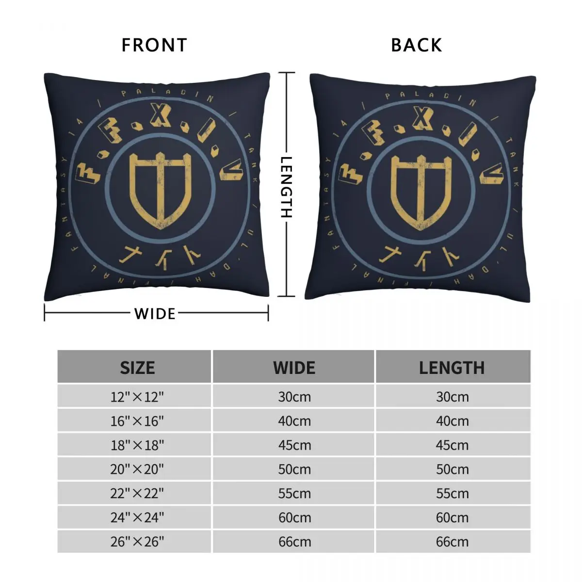 Final Fantasy XIV Paladin Pillowcase Polyester Linen Velvet Creative Zip Decor Car Cushion Cover