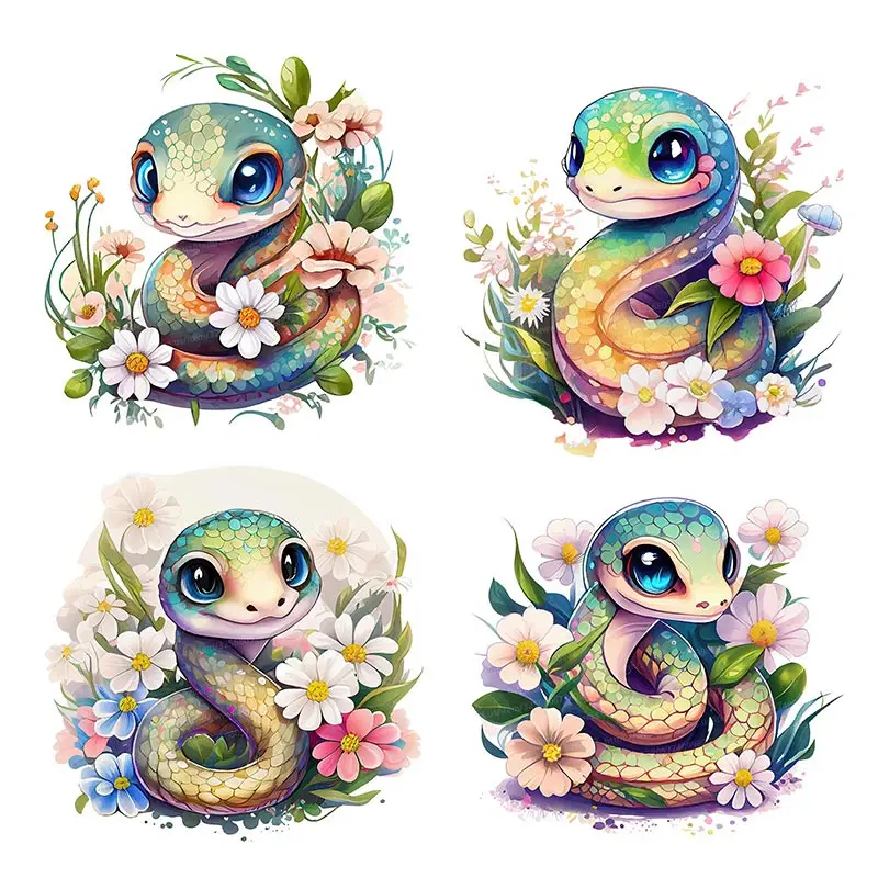 M751 Cute  Baby Snake Wall Sticker Art Mural Living Room Bedroom Cabinet Decoration Home Decor Cute Animal Stickers