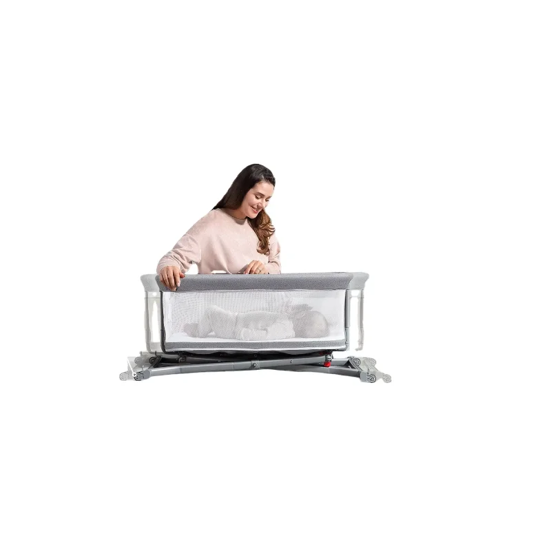 Moderno multifuncional ajustável alto recém-nascido portátil berço do bebê sleeper berço do bebê com rodas