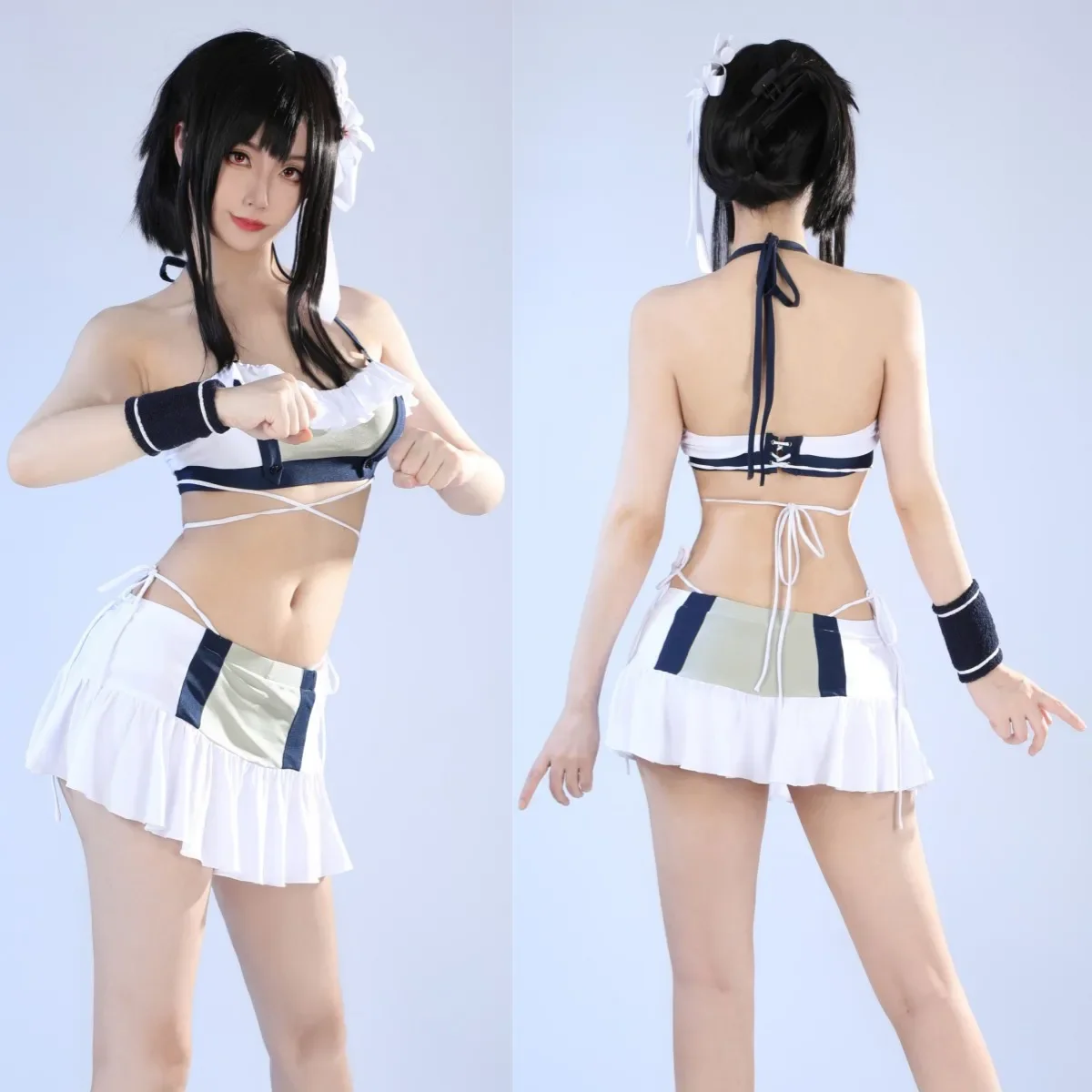 Tifa Swimsuit Cosplay Costume Sexy FF 7 Rebirth Costumes Fantasy Outfit Halloween Comic Con Beach Dress for Female