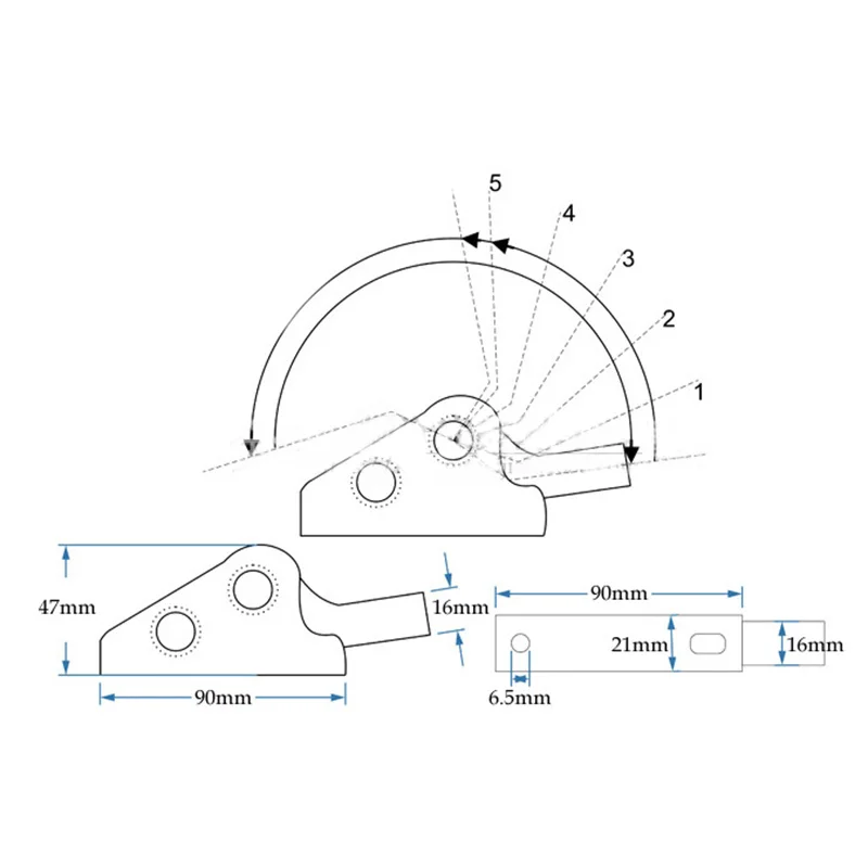 Useful High quality Hot sale New 2019 Sofa Hinge Spare Parts 180 Degree 5 Level Backrest Chair Connecting Ratchet