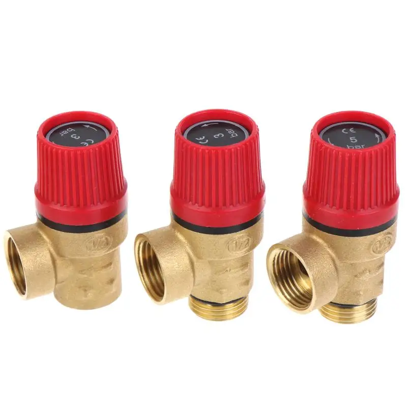 Brass Safety Pressure Relief Valve Heavy Duty Thickened Body Leak Free Design for Household Hot Water Supply System