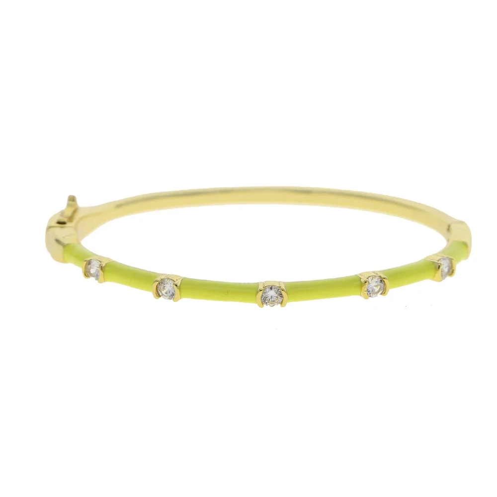 Pink Light Blue Green Enamel Gold-color Copper Bangle for Women Jewelry Bracelet Top Quality Factory Price 18-20cm