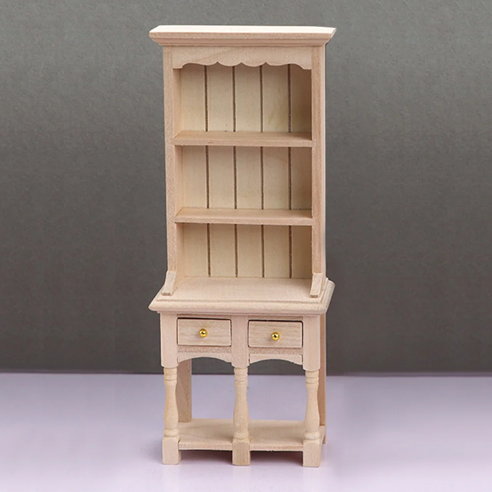 House Storage Cabinet Mini Model Furniture Bookshelf Accessories Chest of Drawers Small Cupboard Miniature