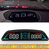 AD Car B3 OBD HUD G3 GPS HUD Head Up Display Digital Speedometer Overspeed Alarm Clock RPM Voltage Water Temperature Gauge