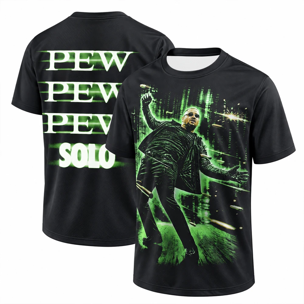 Men's Black Solo Sikoa Dodging Warning Shots Boxy T-Shirt 3D Print Quick Dry Short Sleeve Sports Casual Plus Size T-Shirts 2026