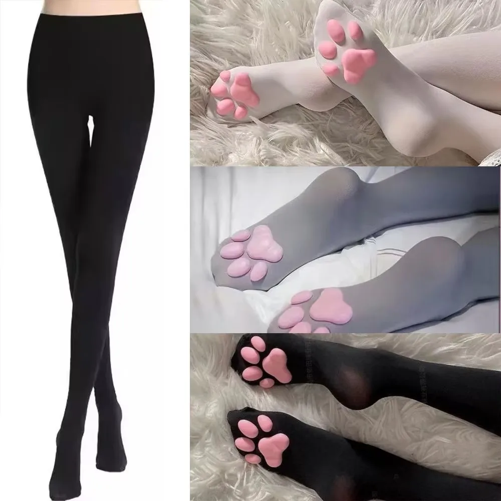Women Sexy High Socks Y2k Harajuku Tights Lingerie Cute 3D Cat Claw Tights Thigh High Stockings Sexy Compression Socks for Girls