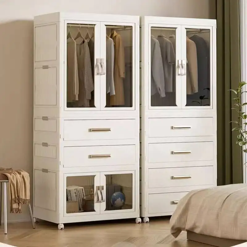 Gantungan Organizer Lemari Pakaian Anak-anak Penyimpanan Lemari Kamar Tidur Lemari Pakaian Anak-anak Plastik Penderie Furnitur Kamar Enfant MR50CW