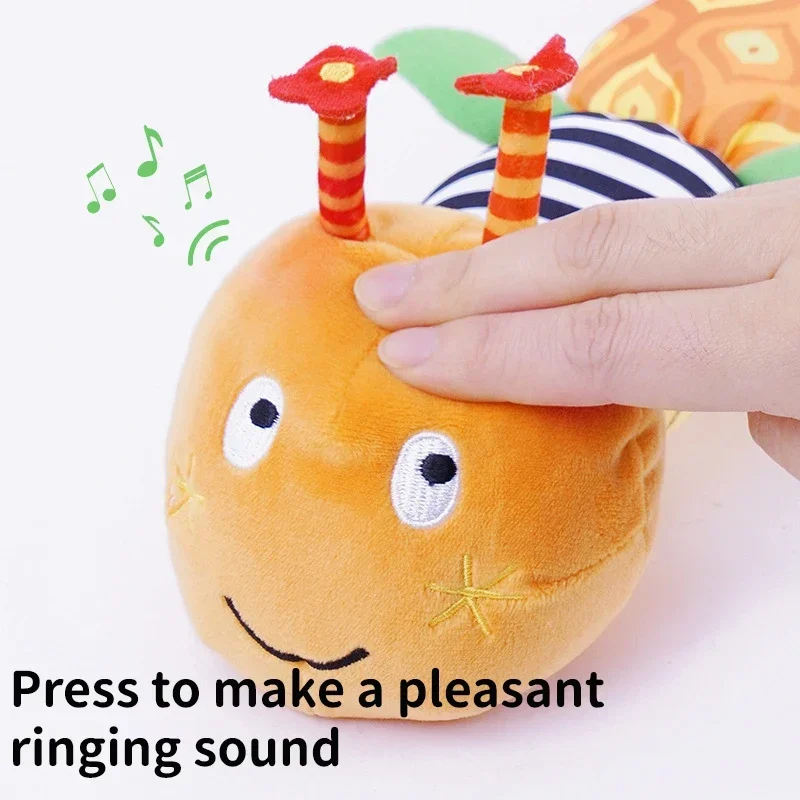 طفل يبدأ وقت البطن اللعب حشرجة الموت الموسيقية كاتربيلر دودة الرضع لينة ألعاب من القطيفة التعليمية لغز الألعاب التفاعلية الحسية #5