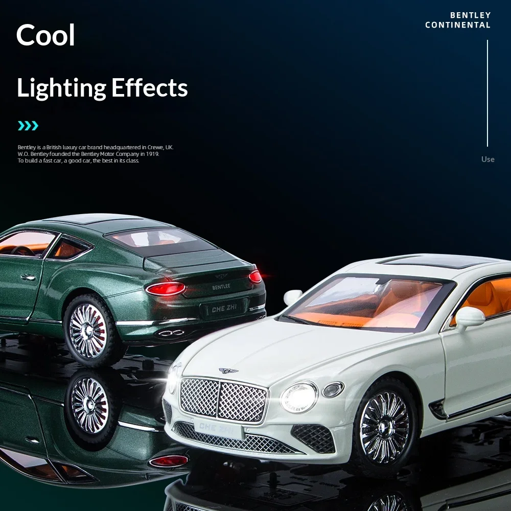 1:24 콘티넨탈 GT 모델카 합금 다이캐스트 장난감 자동차 수집용 풀백 장난감 차량 (블랙)