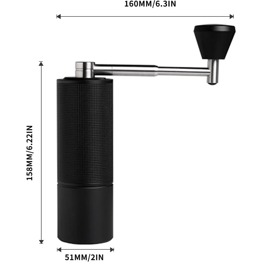 Manuál káva bruska, nerez ocel S2C kuželové otřepy káva bruska, ruka káva bruska s skládací ovládat pro travel/ domácí