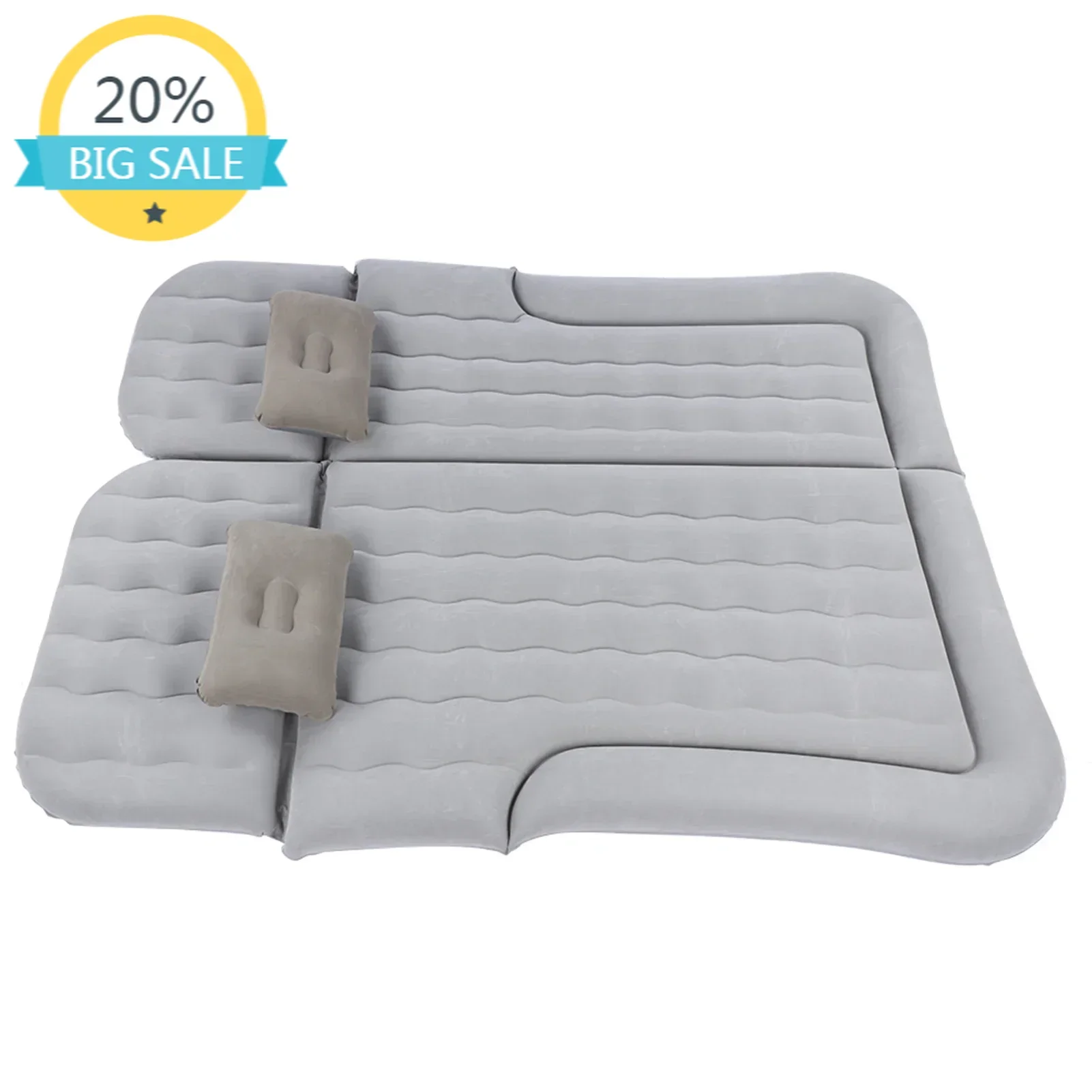 

2‑In‑1 Multifunction Inflatable Travel Mattress PVC Flocking Soft Sleeping Rest Cushion for Car SUV